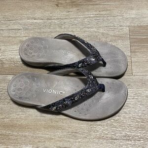 VIONIC WOMENS LUCIA SANDAL SLATE GREY SNAKE SIZE 10